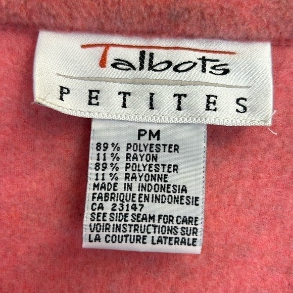Talbots Petites Soft Pink Long Sleeve Cozy Warm Jacket Button Up Sweater - Picture 2 of 7